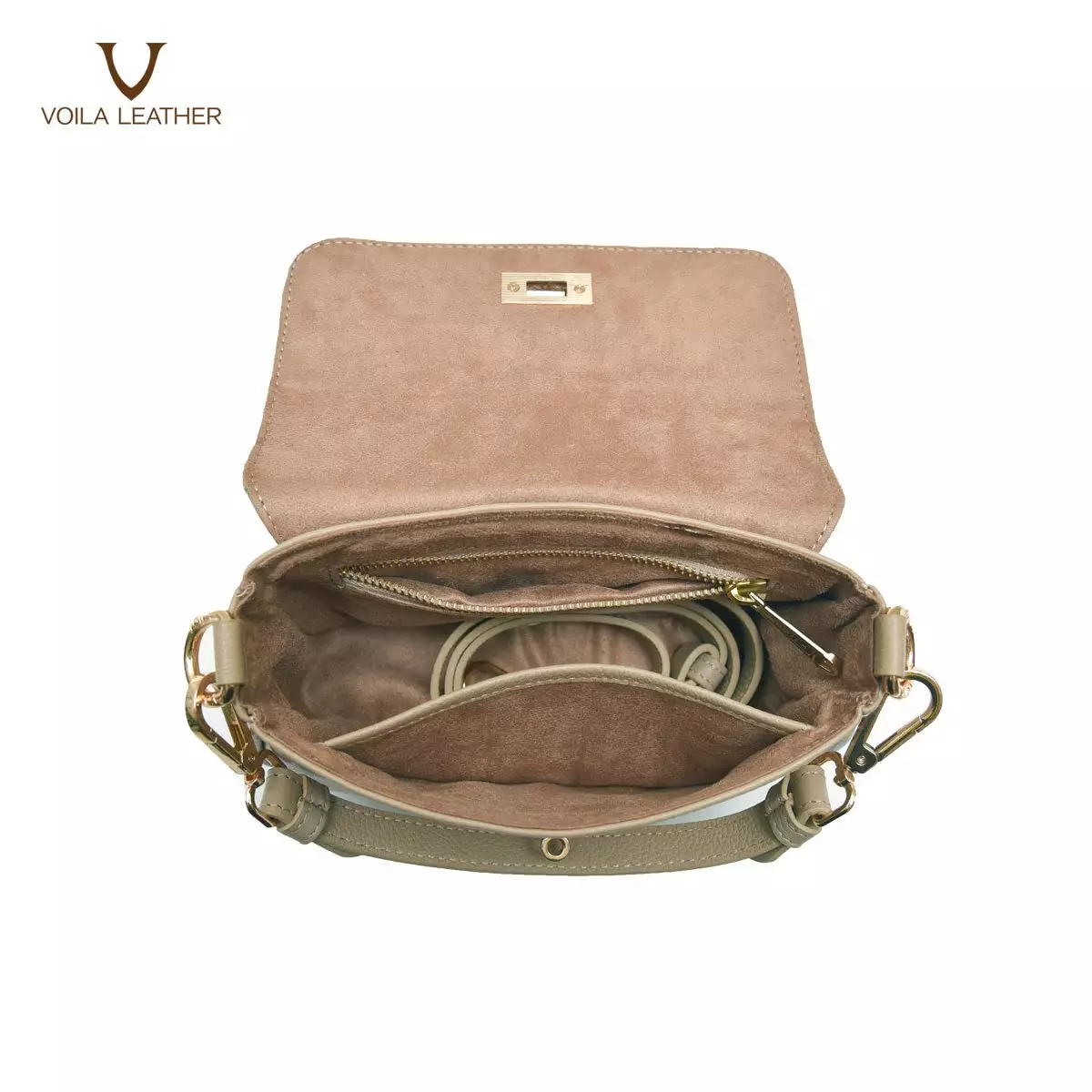 Tas Selempang Kulit Asli Voila Felicity Nude