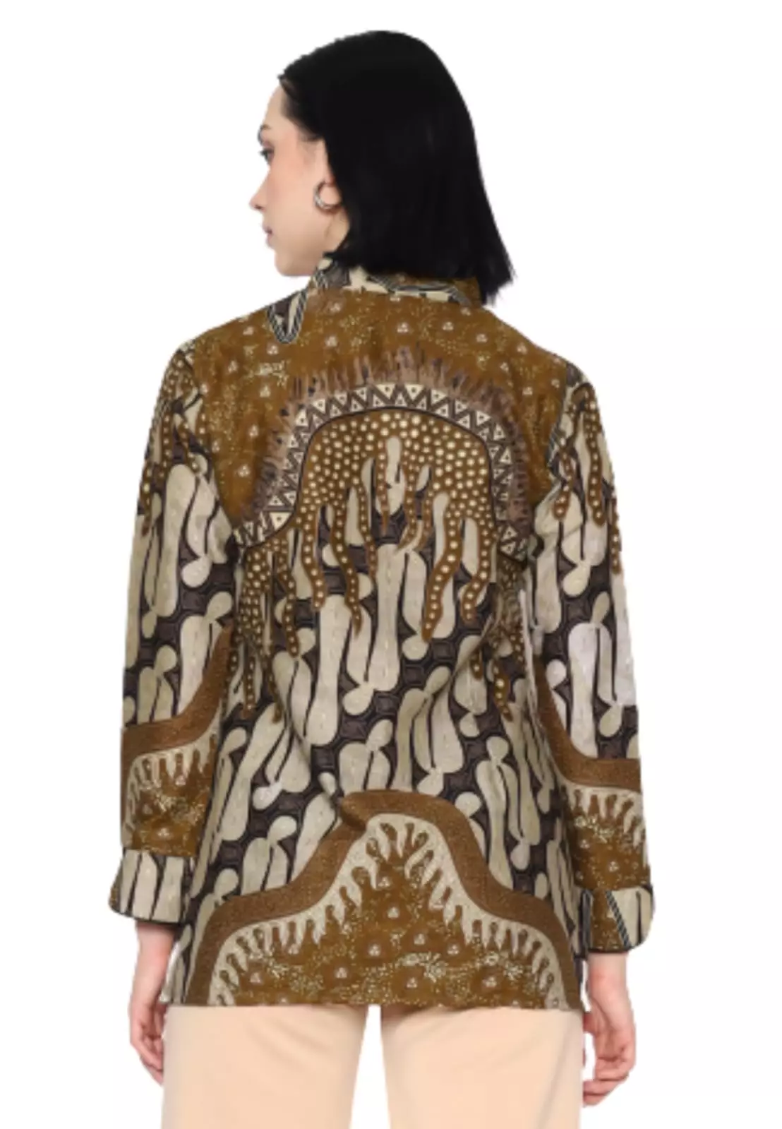 Blouse Batik Mangkualam Coklat Premium Slimfit Elegant