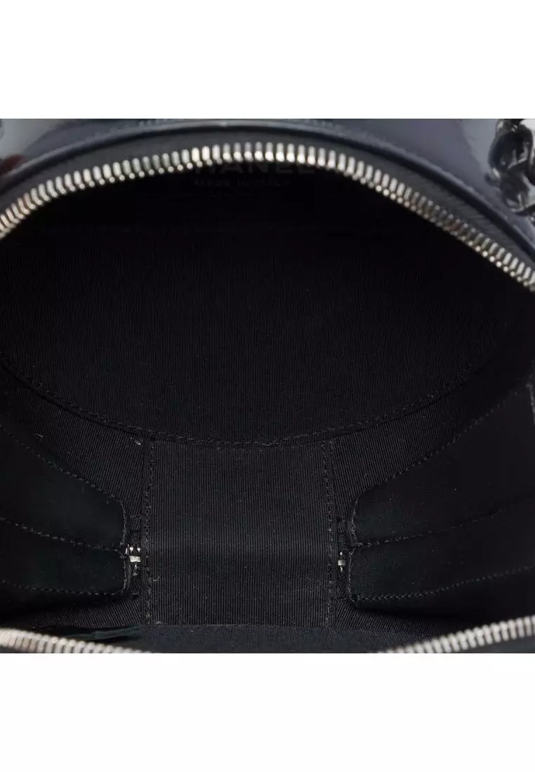 Pre-Loved Chanel Cc Patent Round As Earth Bag