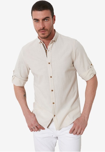 Trendyol beige Stone Shirt 04032AAABD7F12GS_1