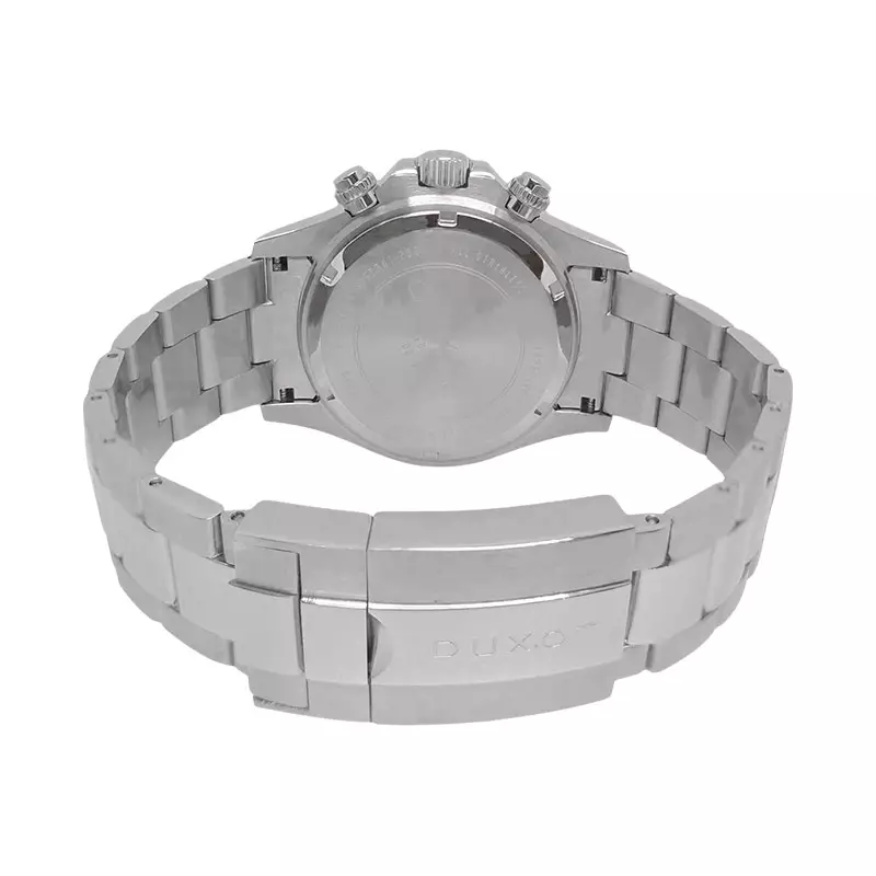 Jam Tangan Pria DUXOT Atlantica DX-2048-GG Lapidary Chronograph Panda Gray Dial Stainless Steel Strap