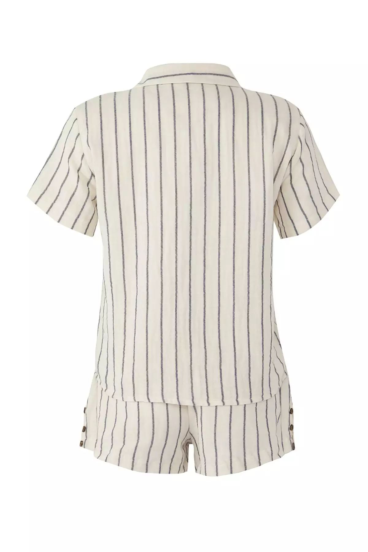 Striped Woven Muslin Beach Shirt Shorts Set TBESS25AU00068