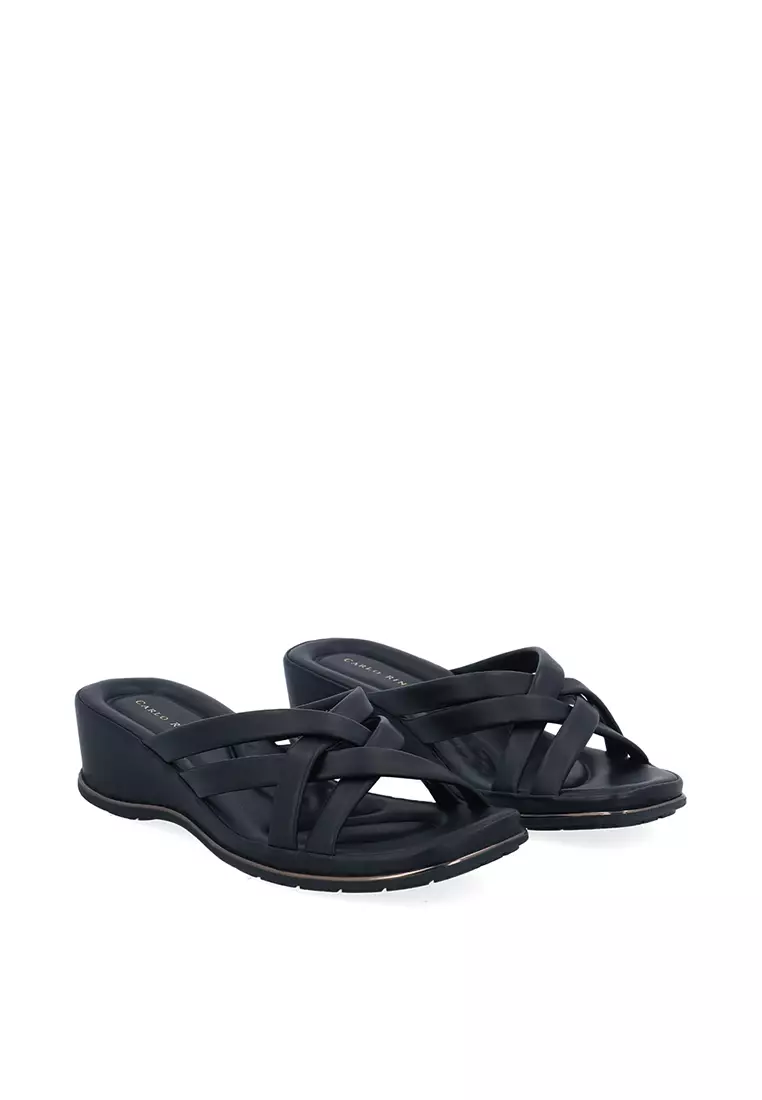 Black CR Alaia Wedge Sandals