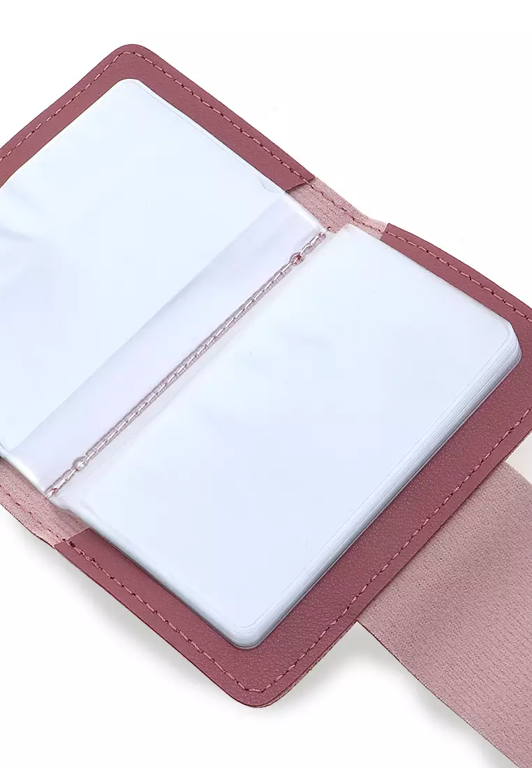 Card Wallet Bermotif Design Cute Simple Dompet Wanita Premium Quality - Pink Tua
