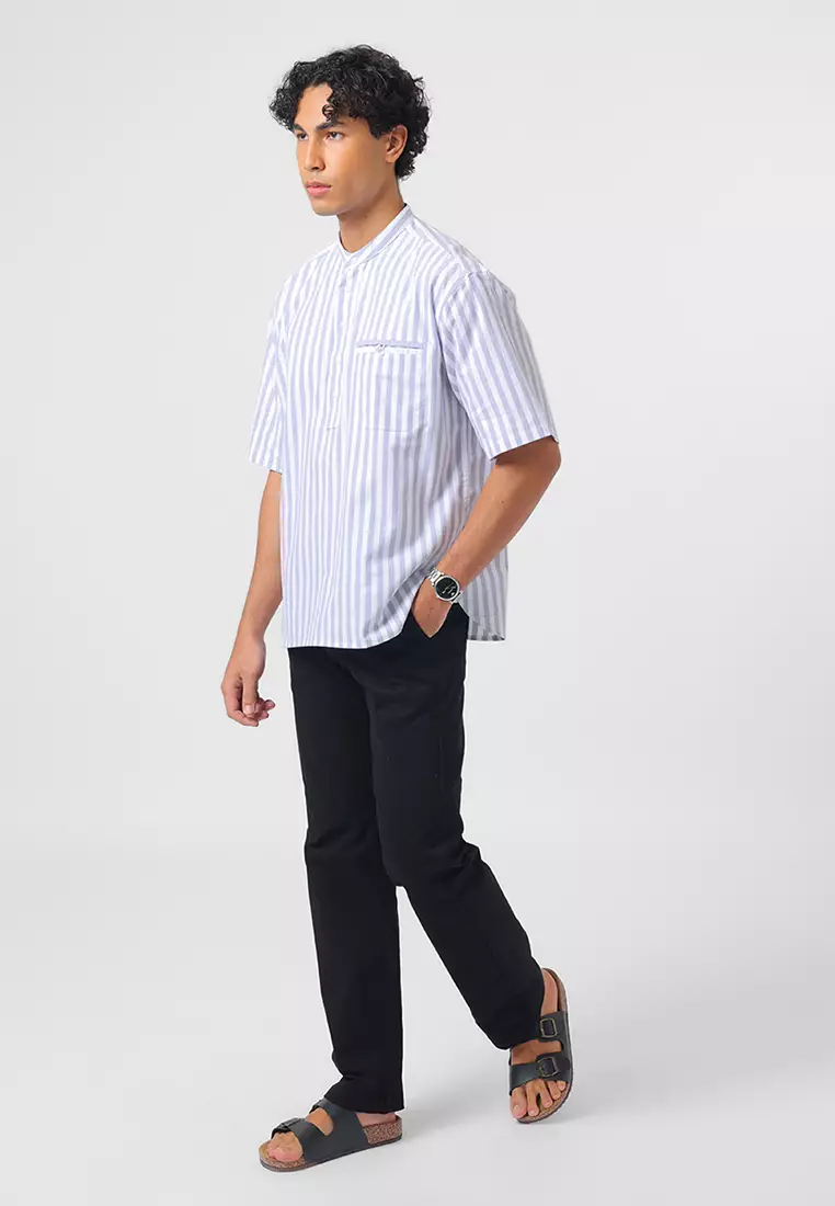 Kemeja Koko Pria Lengan Pendek HAMZA WHITE Baju Muslim Pria