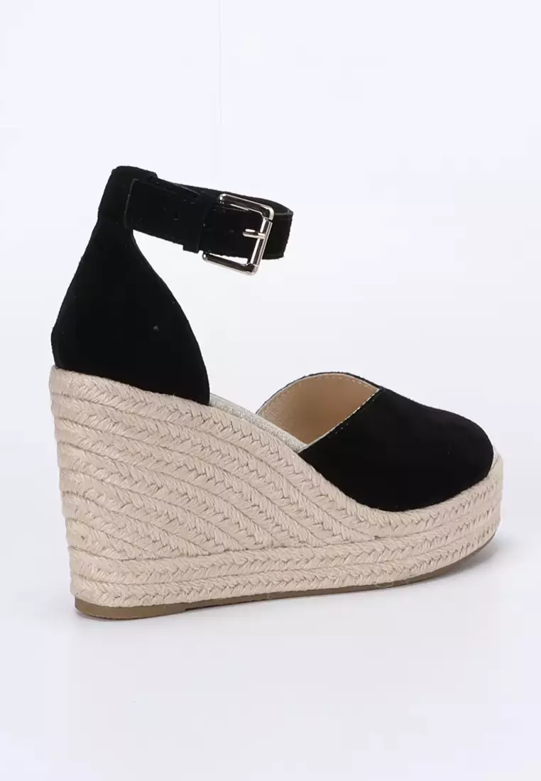 11CM Buckle Strap Suede Wedge Espadrilles HB0406121