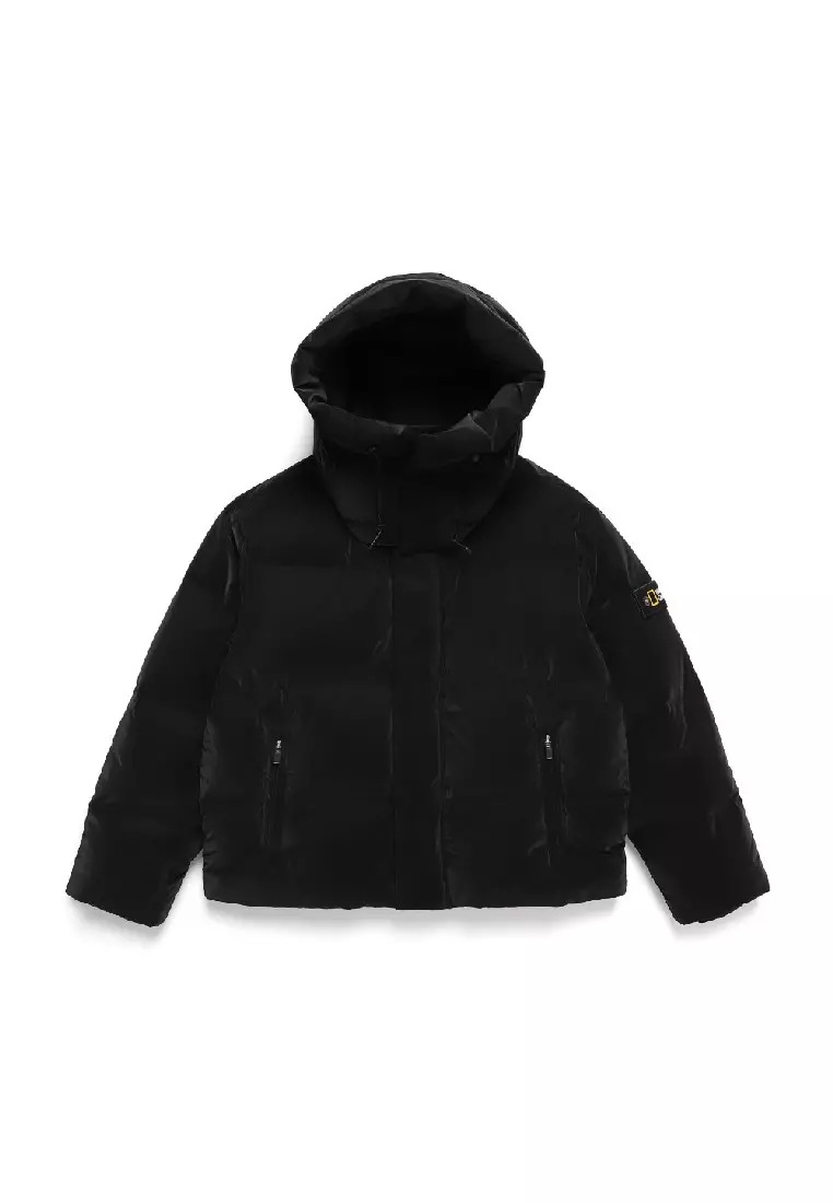 Unisex Glossy Hooded Down Jacket