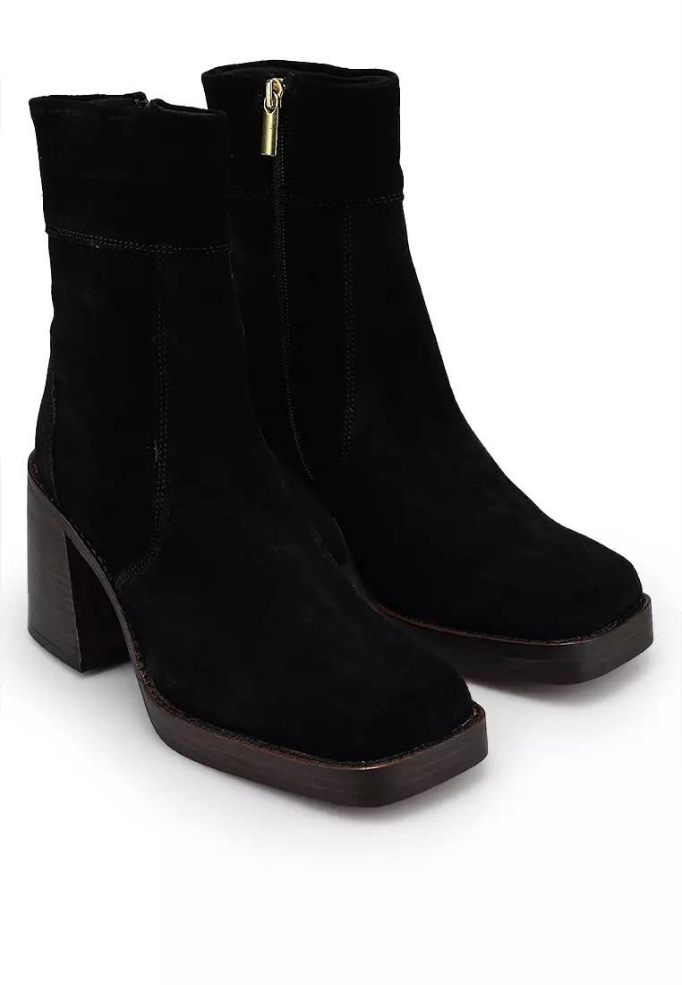 Asos black suede ankle boots deals
