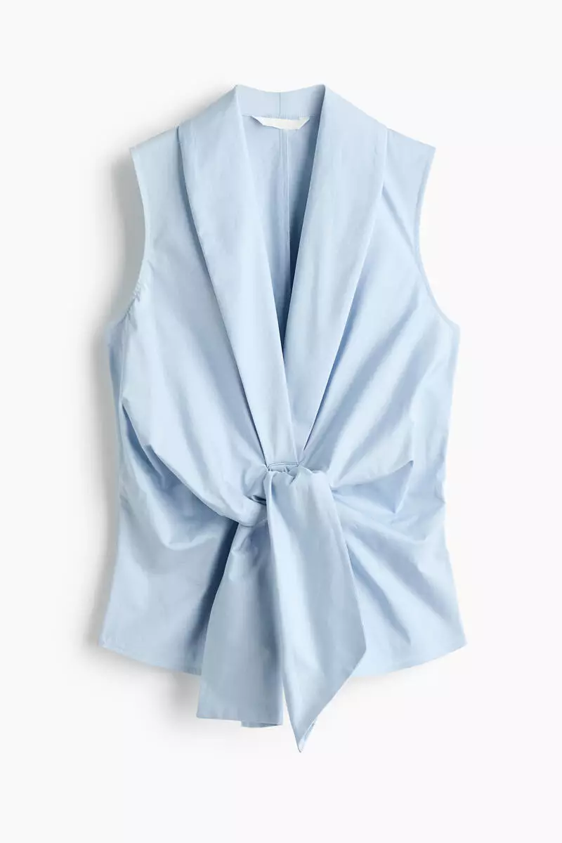 Tie-detail cotton top