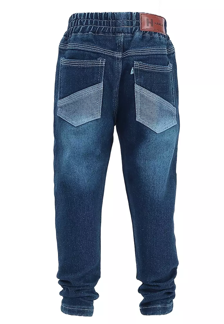 Wileen Celana Panjang Anak Unisex Skinny Jeans Variasi Saku Kid Long Pants Material Denim ORIGINAL - Navy