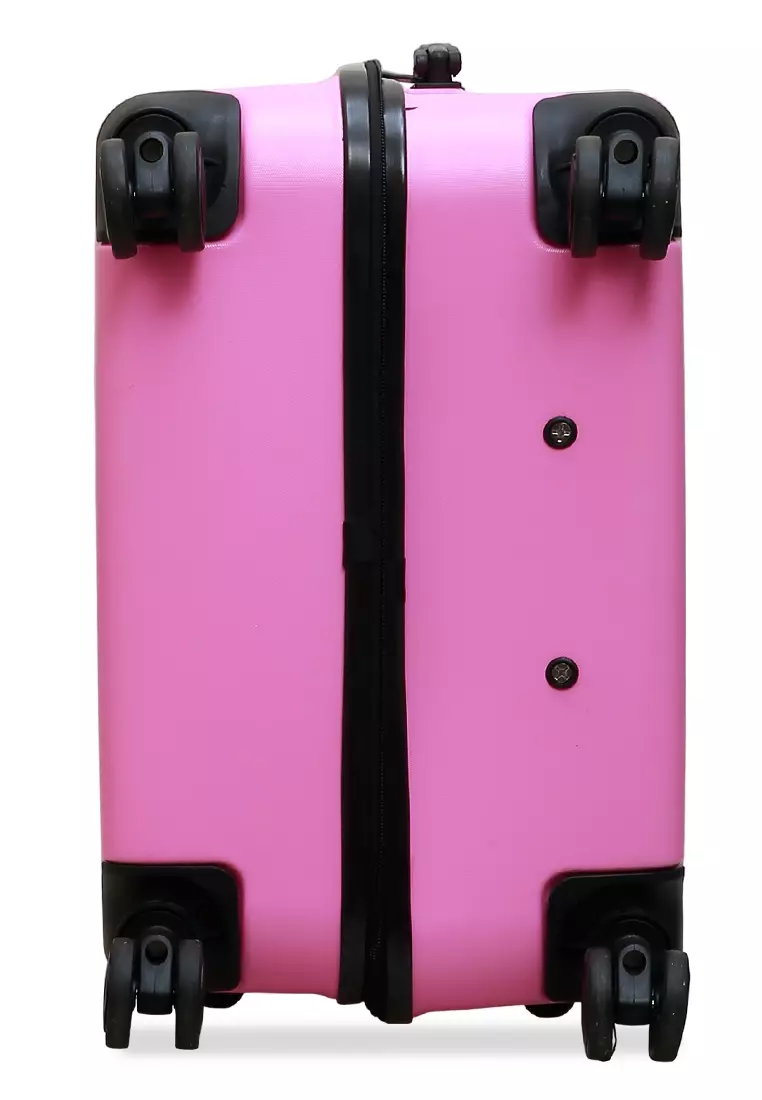 Almero Koper Hardcase Size 28 Inch Suitcase Unisex Big Size Number Combination Lock Material Fiber ABS ORIGINAL - Pink
