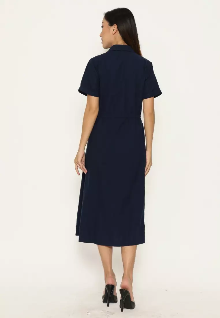 Urban Exchange Diana Dress Navy - Midi Dress Navy