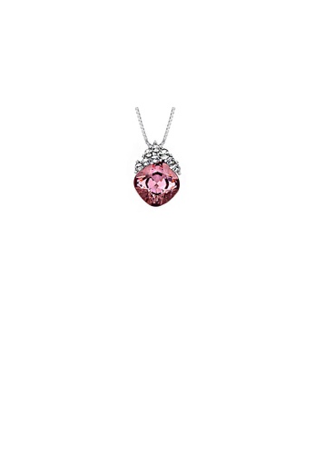 Glamorousky Sweet Pink Crystal Pendant with 45cm Necklace 8497 