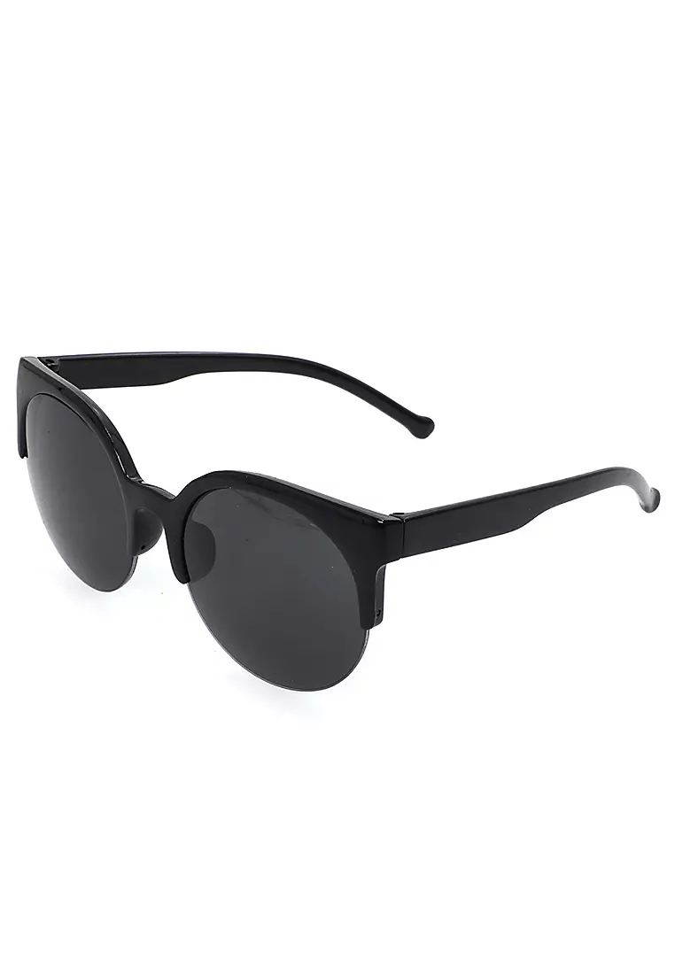 Liana Sunglasess Kacamata Fashion Vintage Wanita Cat Eye UV Protection Material PC ORIGINAL - Black