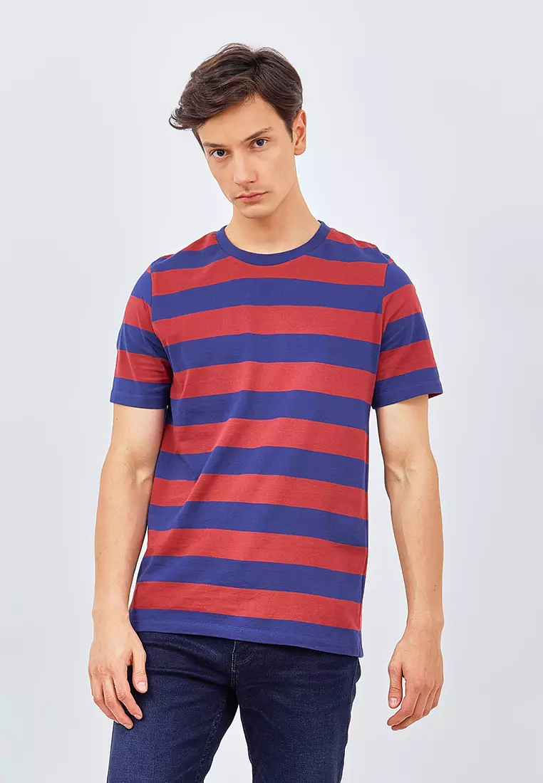 Manzone Kaos Lengan Pendek Pria ALVARO 3 - RED Colour RED