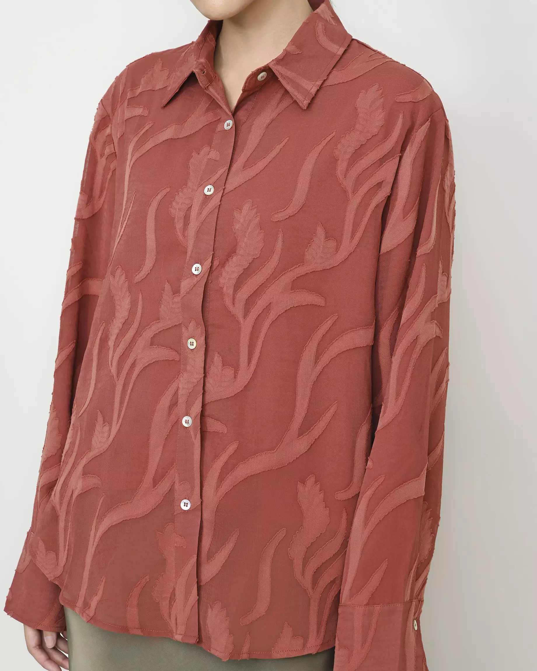 Geulis.id OLIVIA SHIRT - Maroon