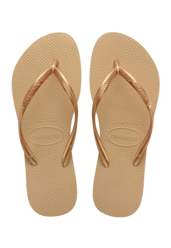Buy Havaianas Havaianas Women Slim - Gold Flip Flops 2023 Online | ZALORA  Singapore