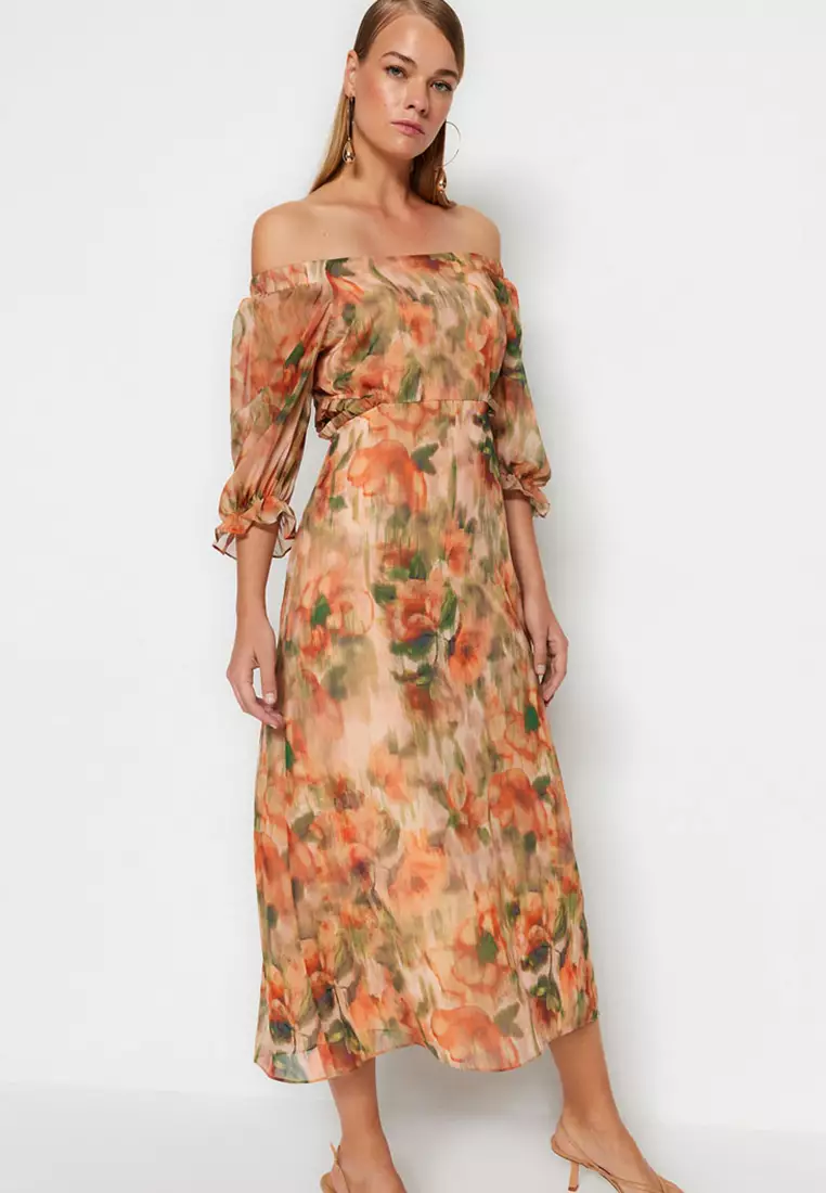 Ruffles Patterned Dress