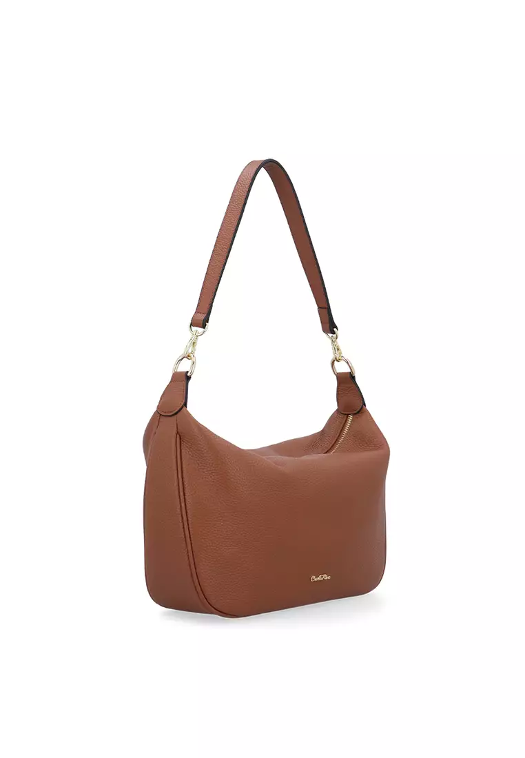 Muse Curve Shoulder Bag - Brown