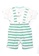 Toffyhouse white and green Toffyhouse green striped dungaree with t-shirt set 755B9KABE021ABGS_3
