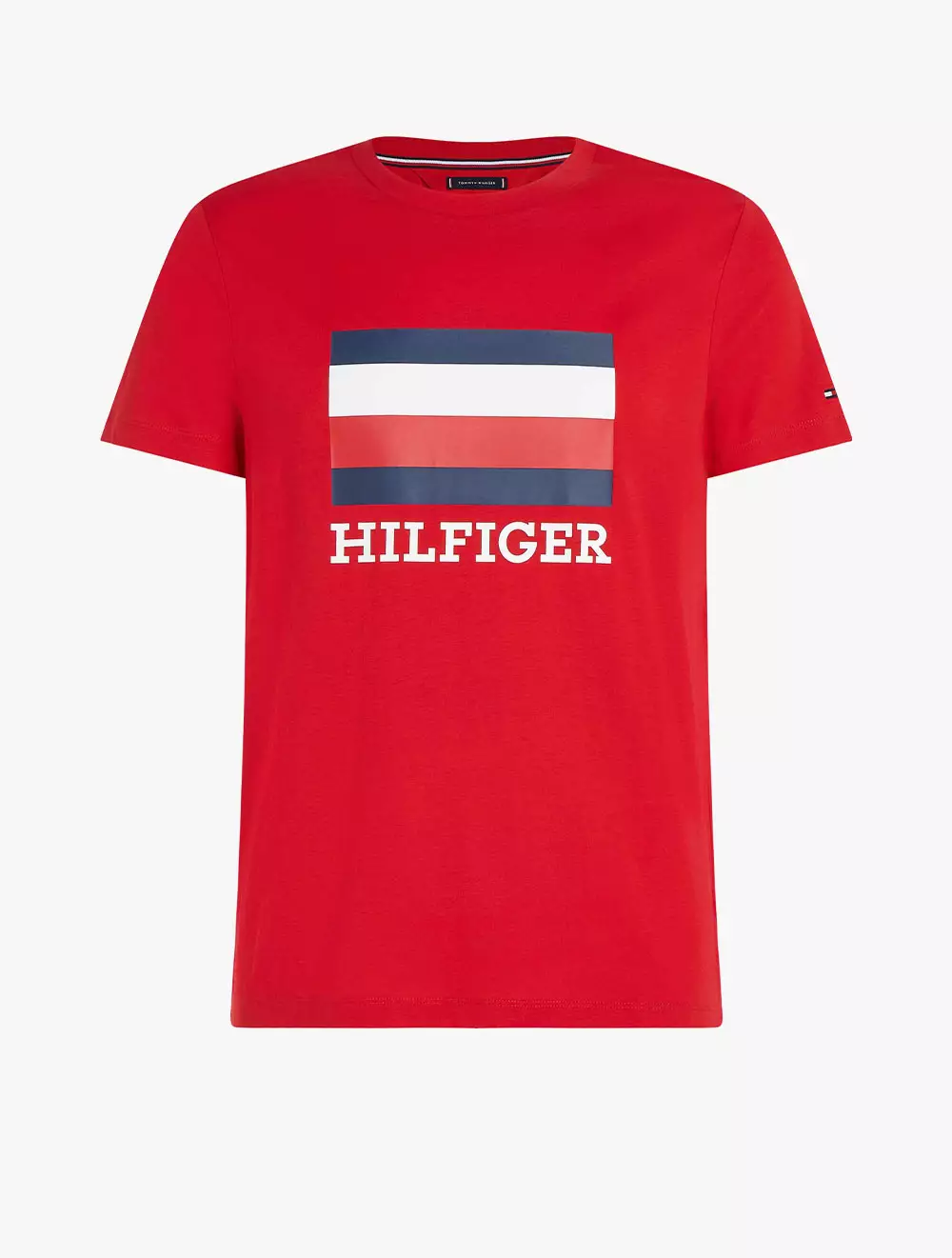 Tommy hilfiger red white on sale and blue t shirt