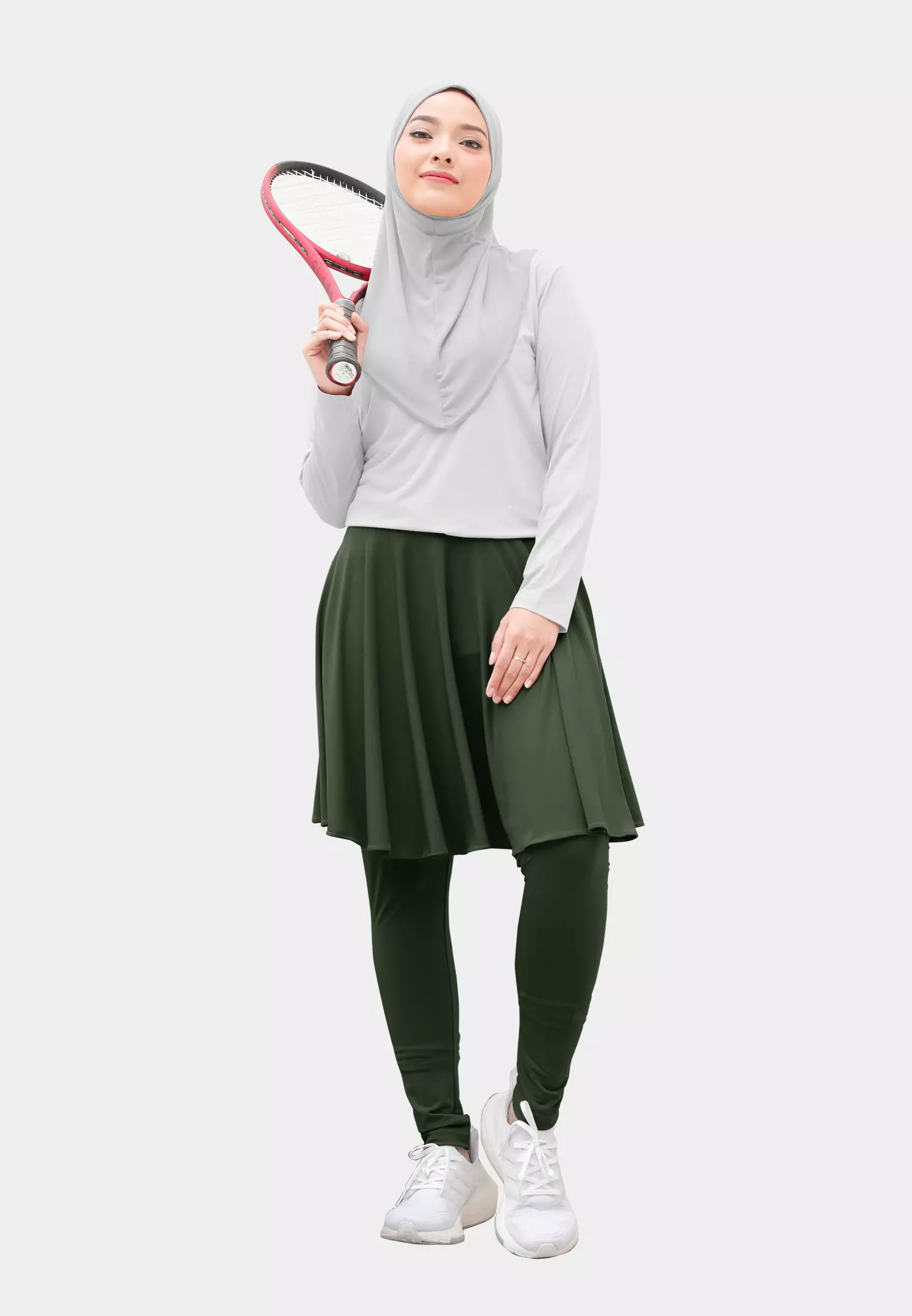 Zelena - Chahra Leggings Skirt | Celana Olahraga Legging Rok Wanita - L dan XL