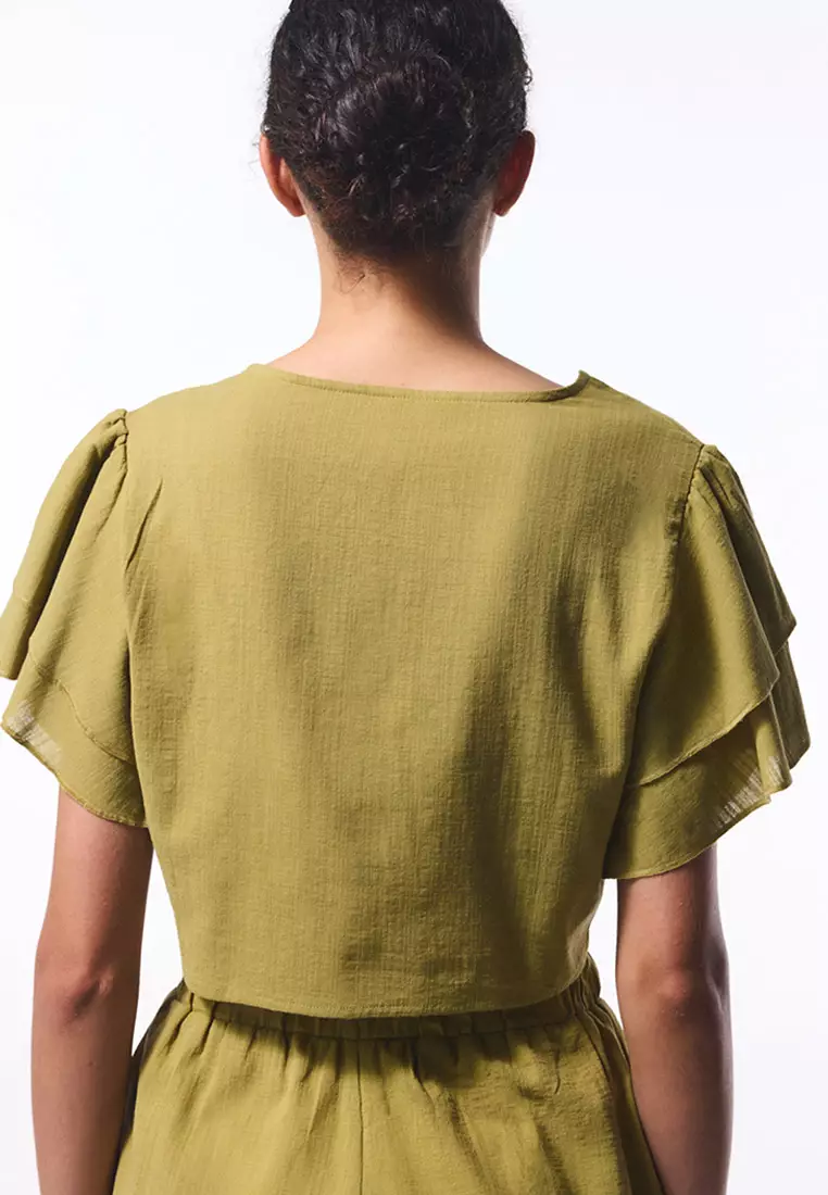 Tie Detail Crop Beach Top