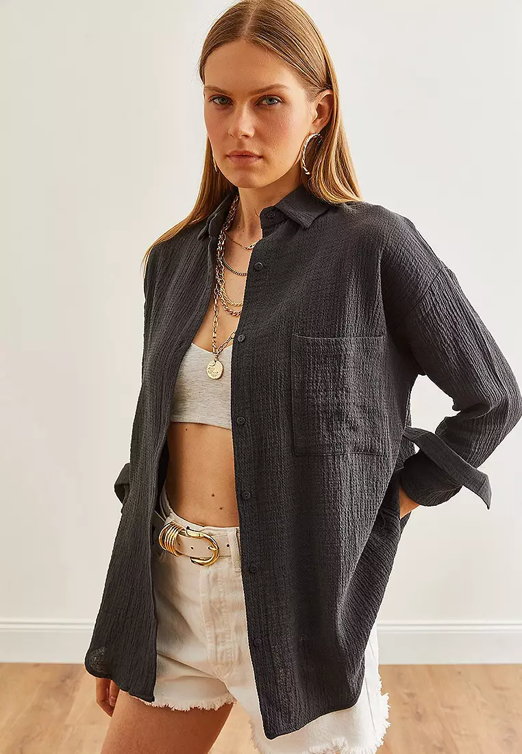 Oversize Basic Muslin Shirt