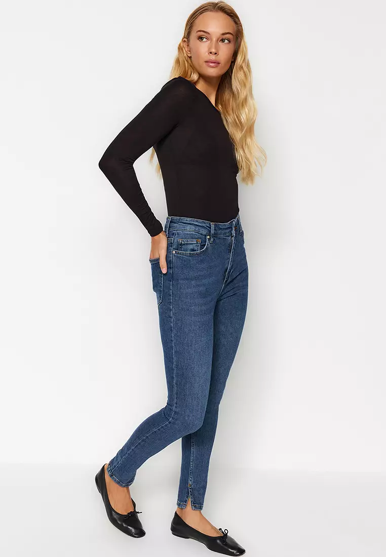 Blue sinner clean distressed skinny jeans discount