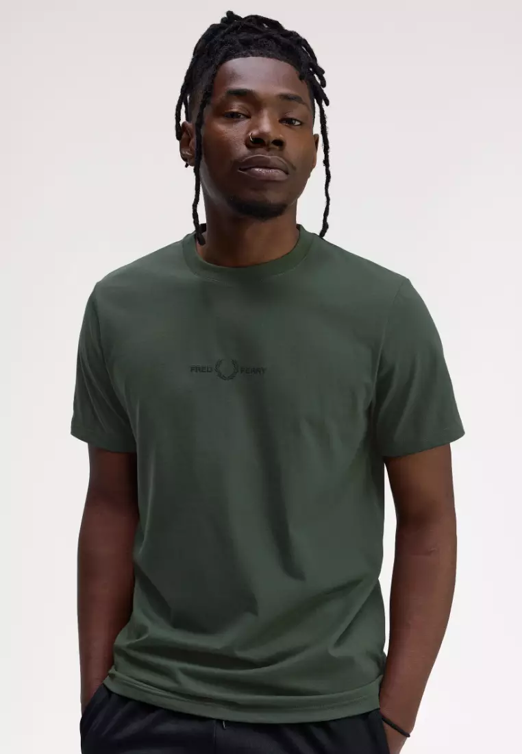 Fred Perry M4580 Embroidered T-Shirt (Court Green)