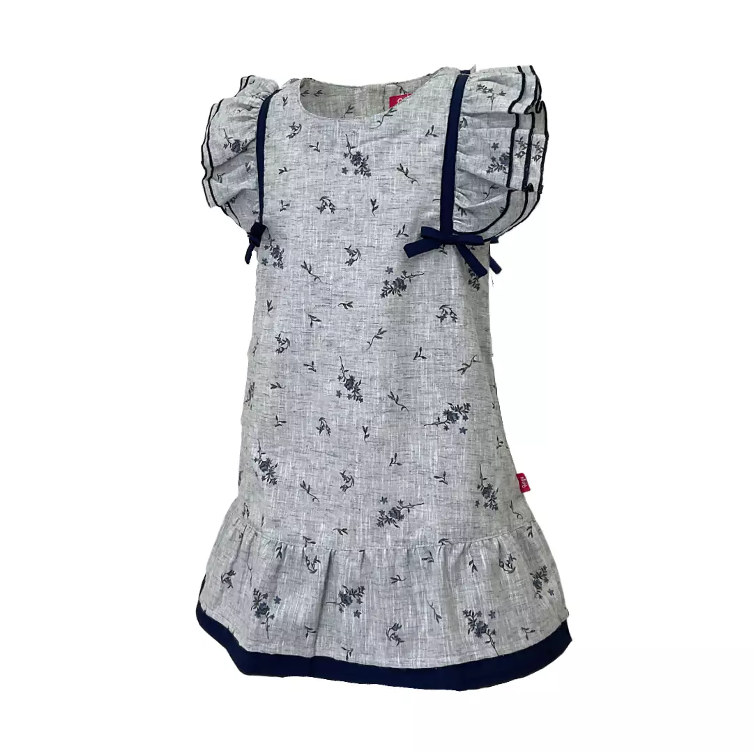 Pingu Dress Anak Perempuan Printing Flower Pendek Abu Muda 90500334G