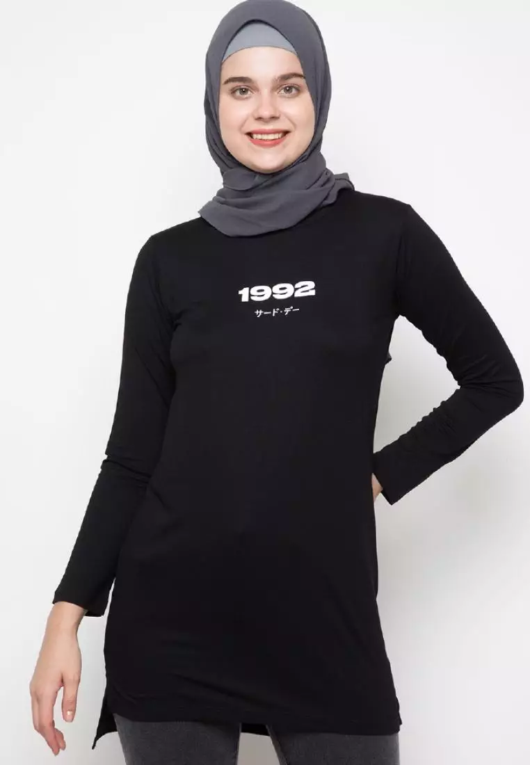 LTC86 thirdday mls 1992 hitam hijab lengan panjang wanita