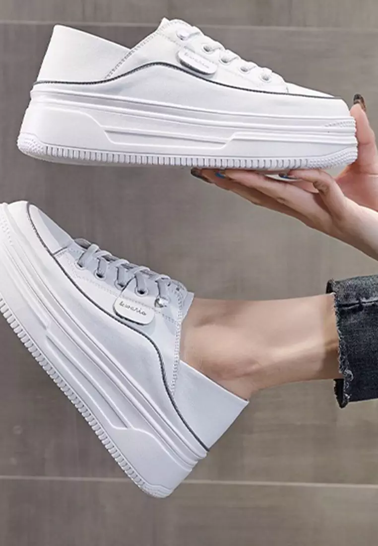 Genuine Leather Thick-sole White Sneakers RX-T3969