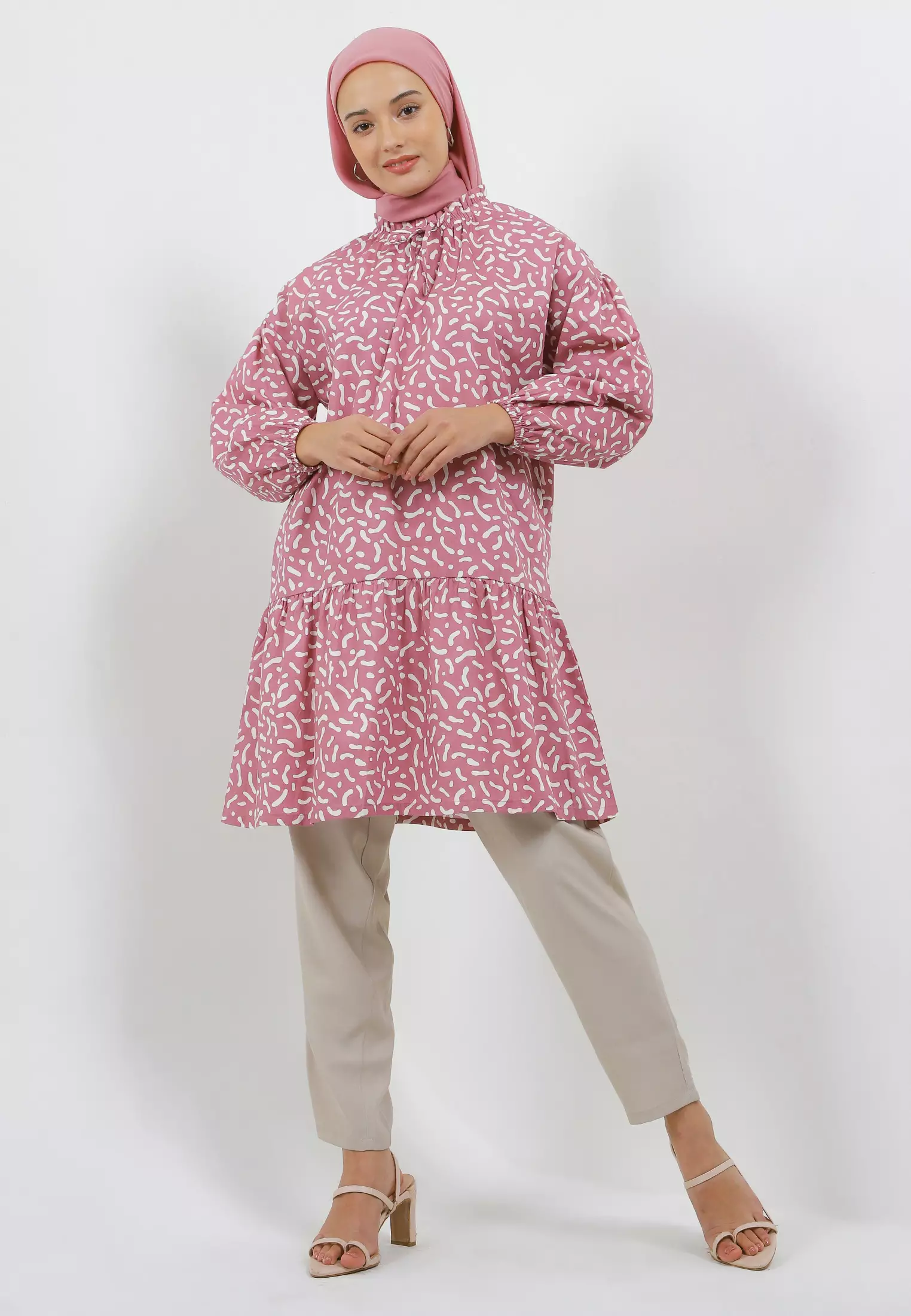MFMW Helsinki Tunik Dusty Rose Motif