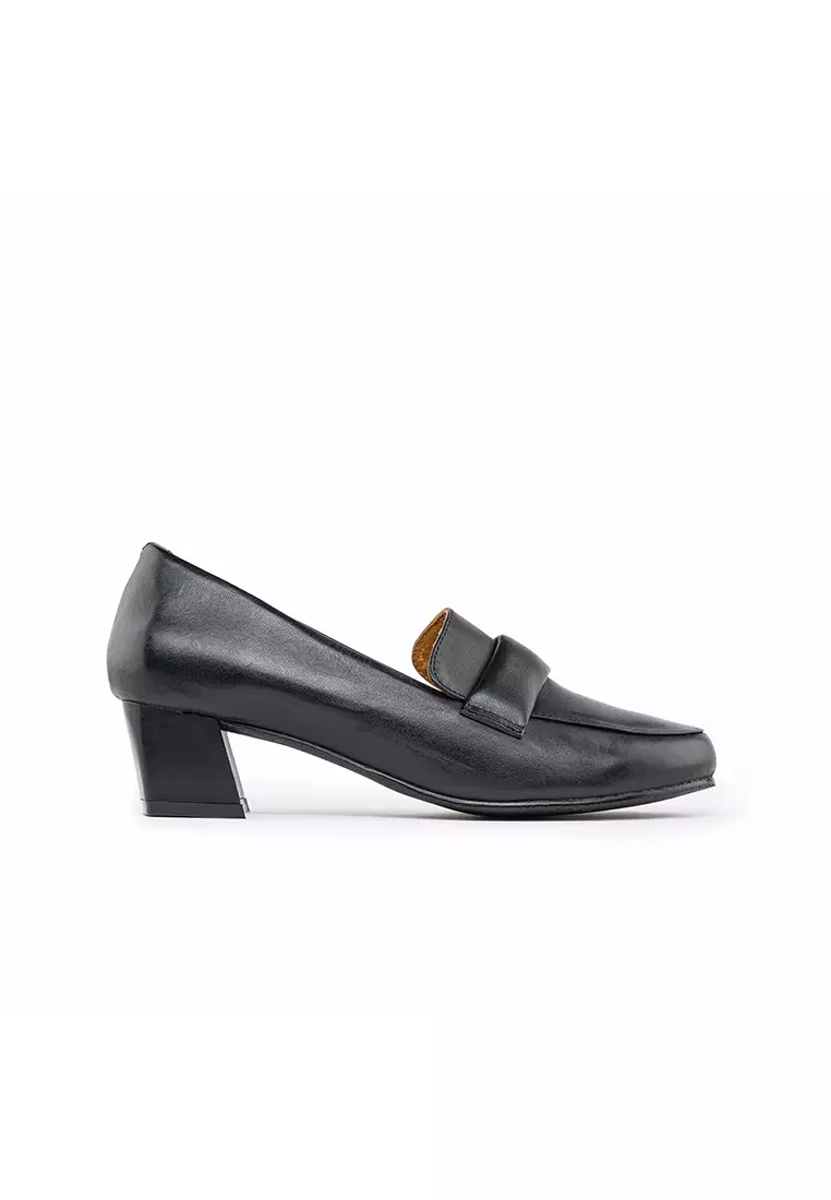 Discount on Bibo  shoes - SKU: Samantha Leather Block Mid Heels