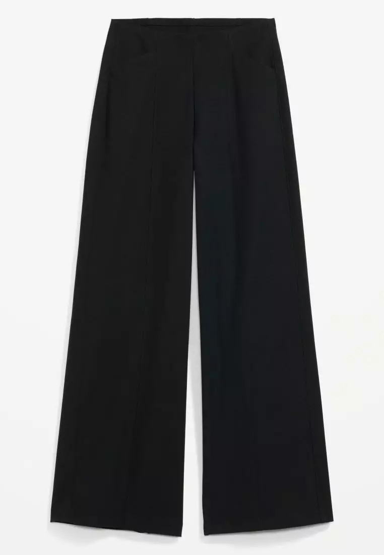 High-Waisted Pull-On Pixie Wide-Leg Pants
