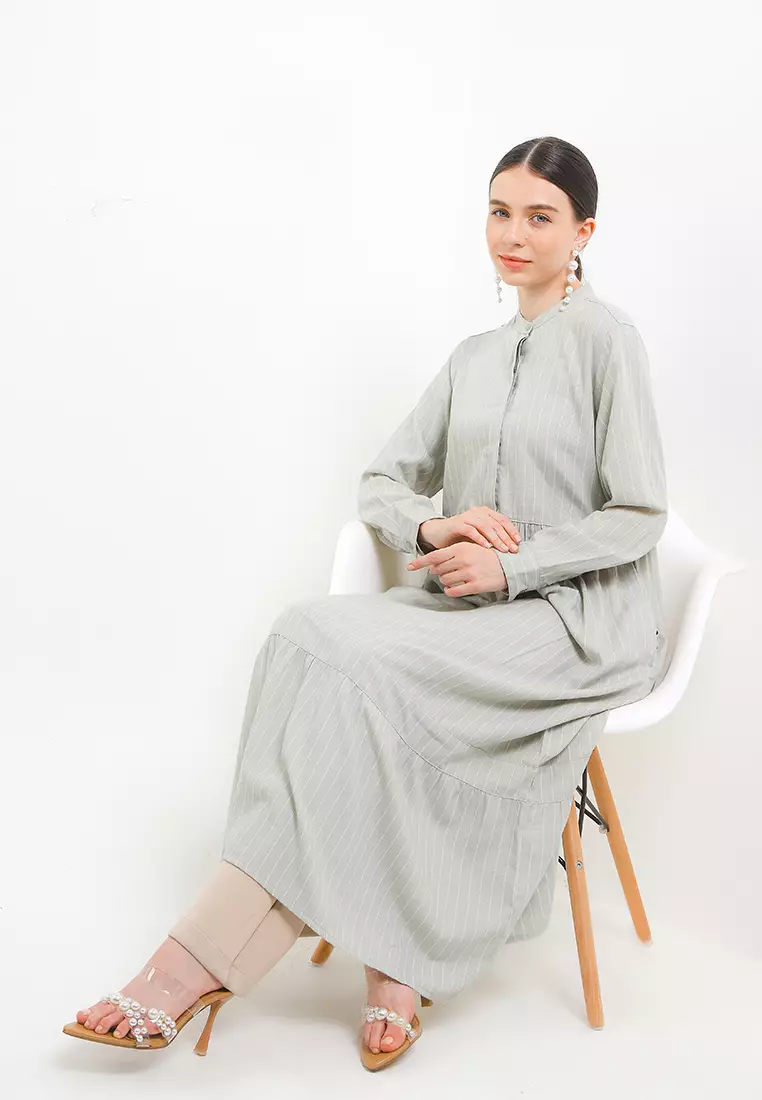 Gamis Couple Keluarga Motif Stripe - Ayunina Blouse