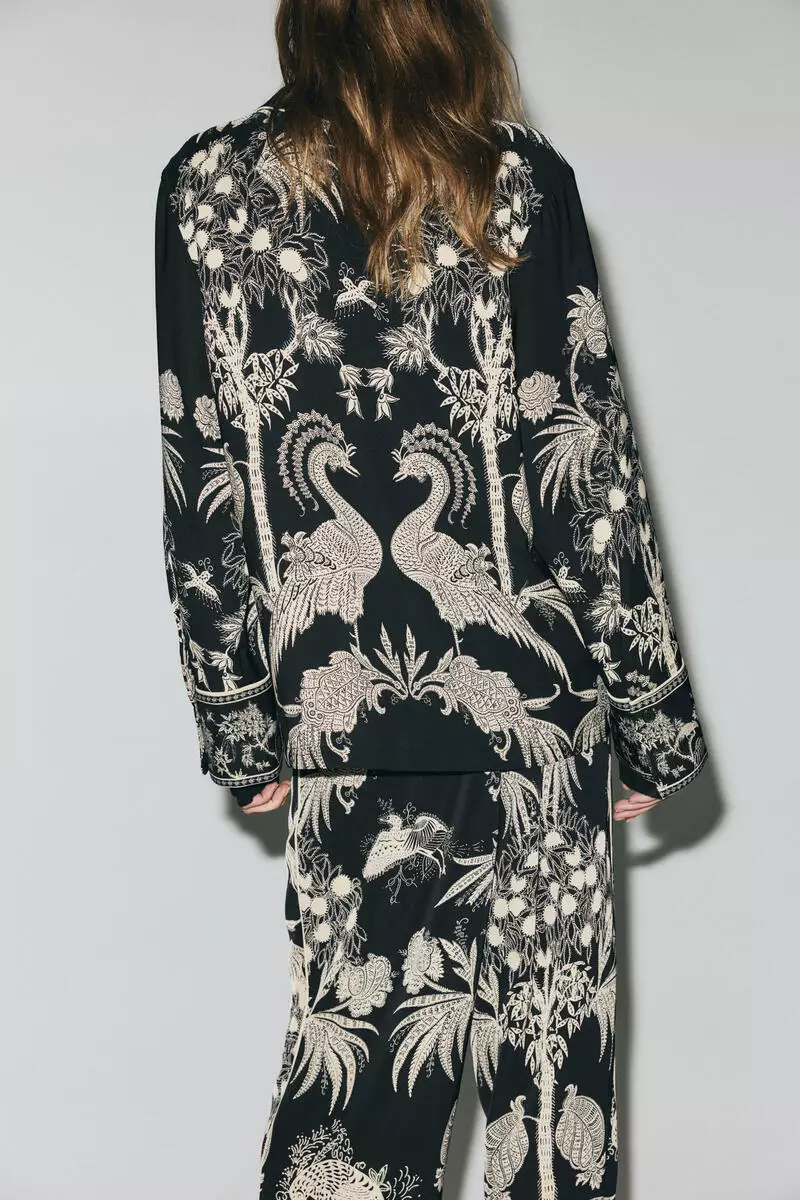 Printed pull-on trousers