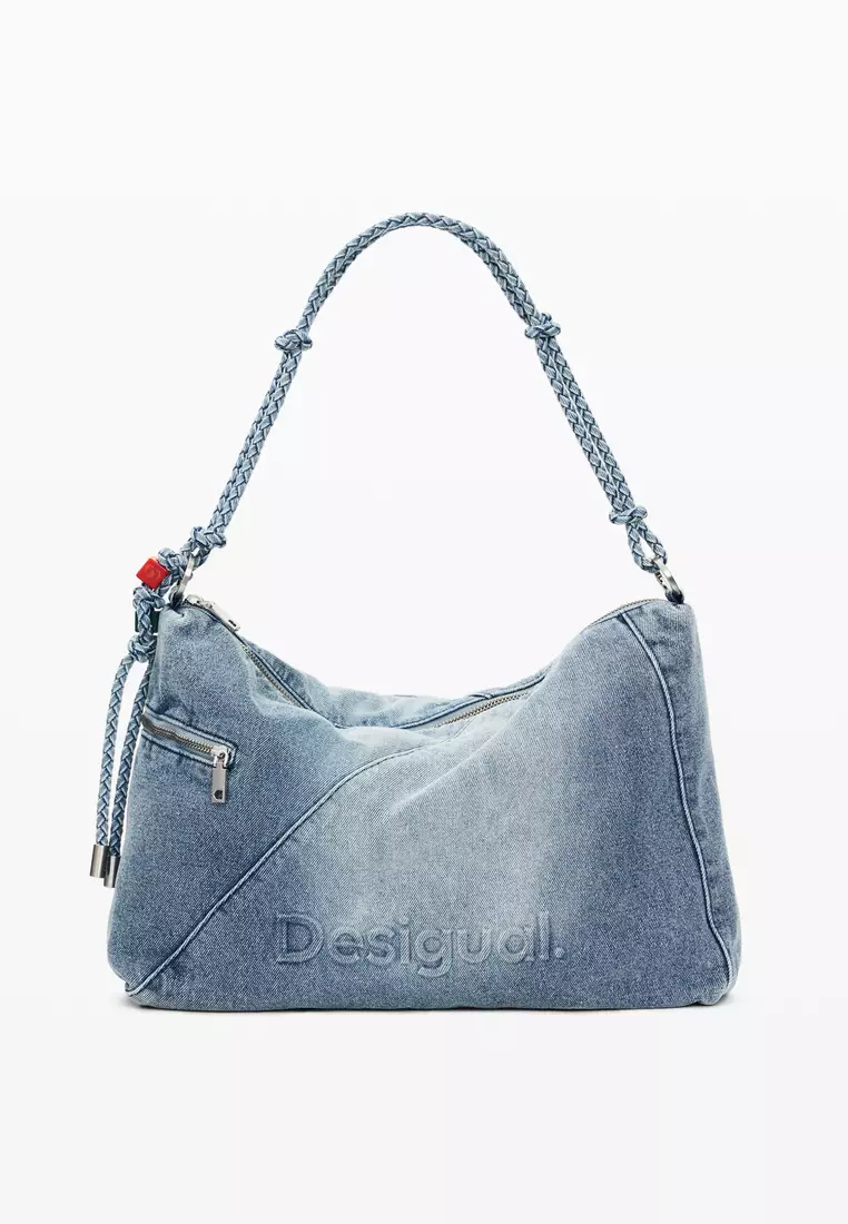 Large denim charms bag