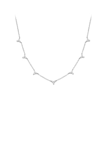 Glamorousky white 925 Sterling Silver Simple Mini Triangle Cubic Zirconia Necklace 934C1AC82AE907GS_1