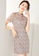 OUNIXUE grey Temperament Ol Lace Cheongsam Dress AE378AA2B86FBAGS_3