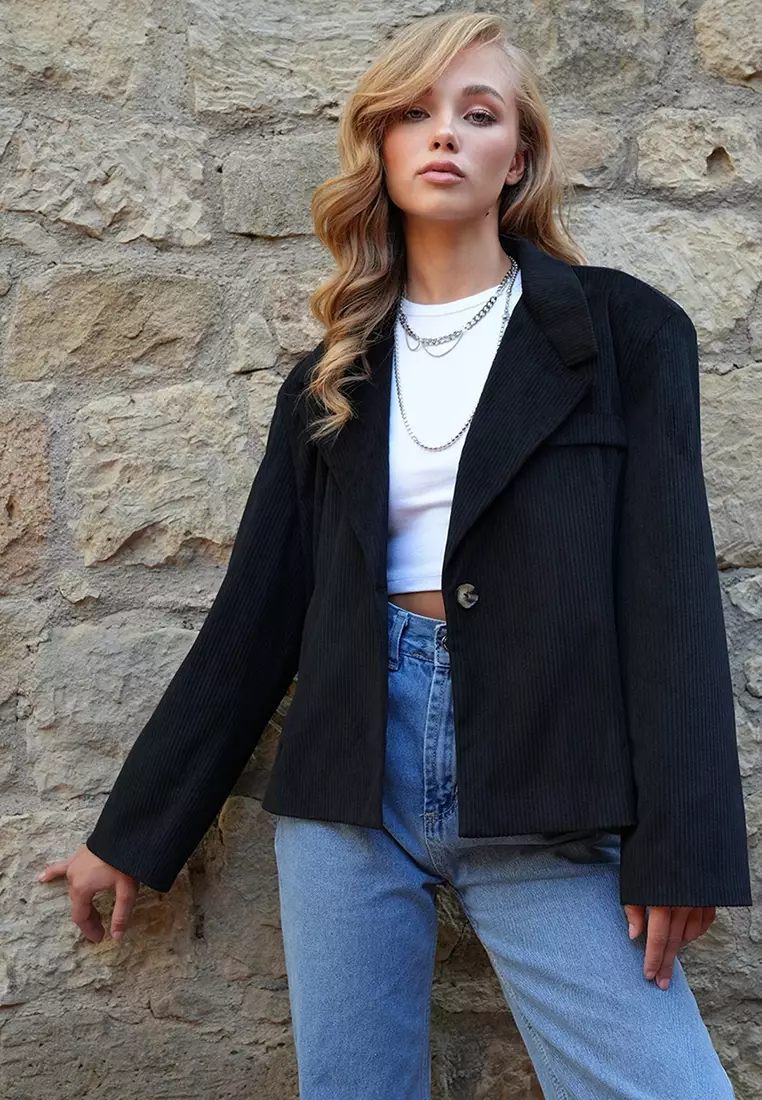 Oversize Padded Shoulder Jacket