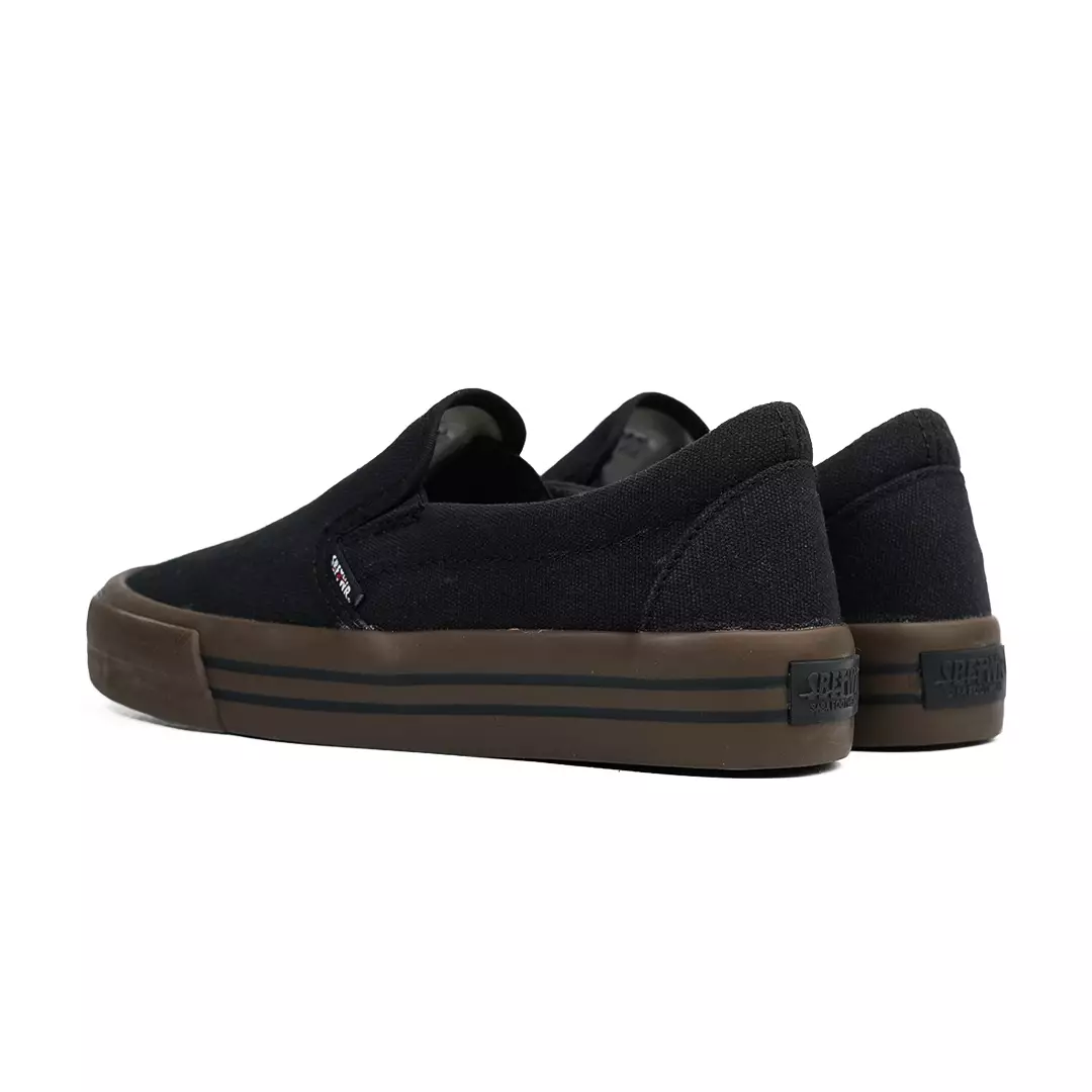 SABA Vintage All Black Dark Gum LX - Sepatu Sneakers Casual Pria Wanita