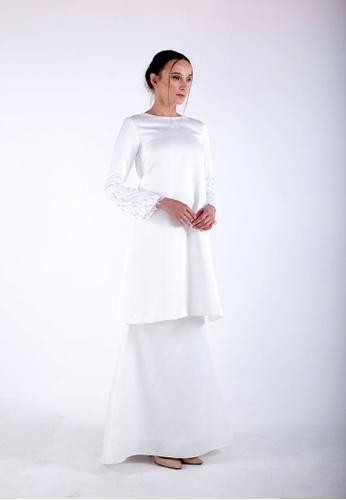 Buy OPHELIA Kurung from Meraki Atelier in White only 499