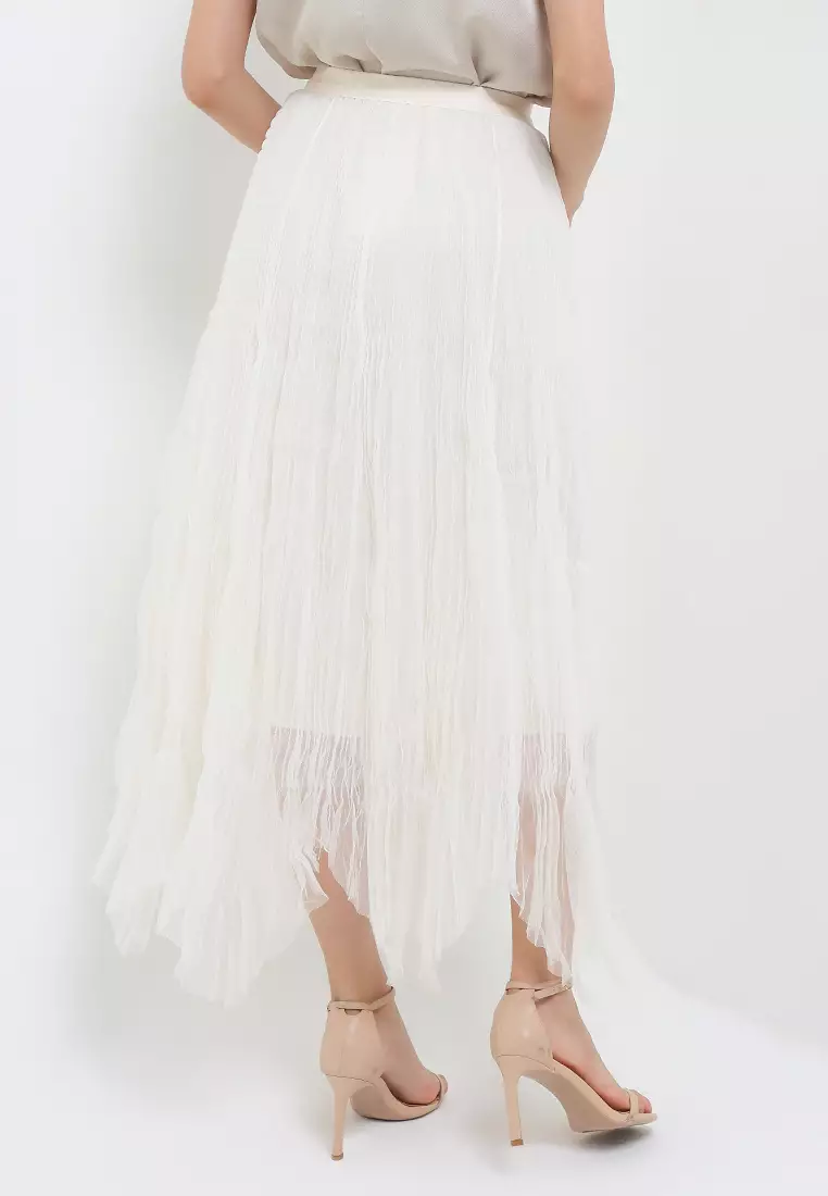 Assym Pleated Long Tutu Skirt