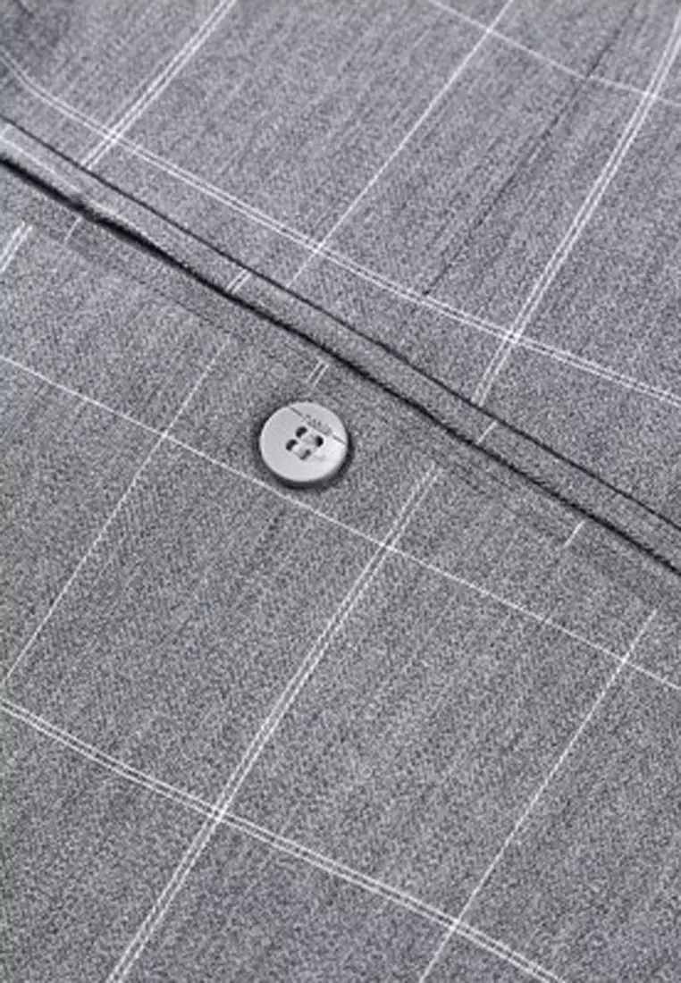 Checked Slim Fit Suit Pants