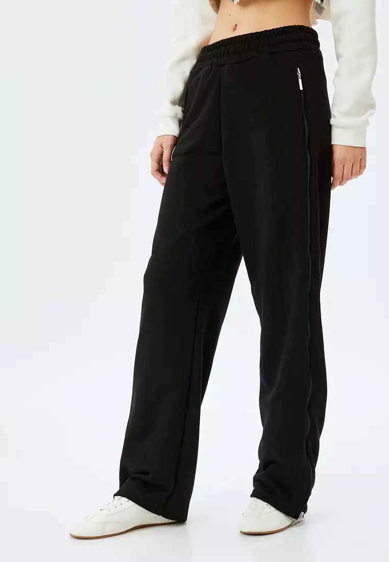 KOTON Side Zippers Wide Leg Sweatpants