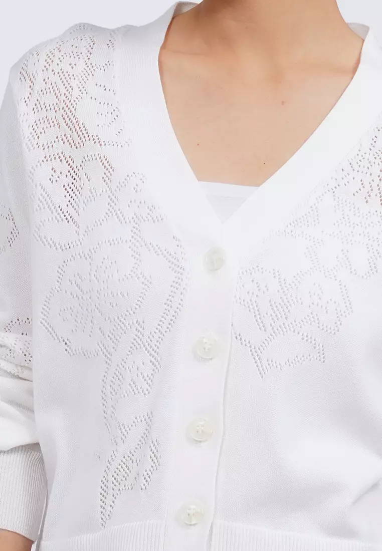 V-Neck Long Sleeve Cardigan COCONUT MILK