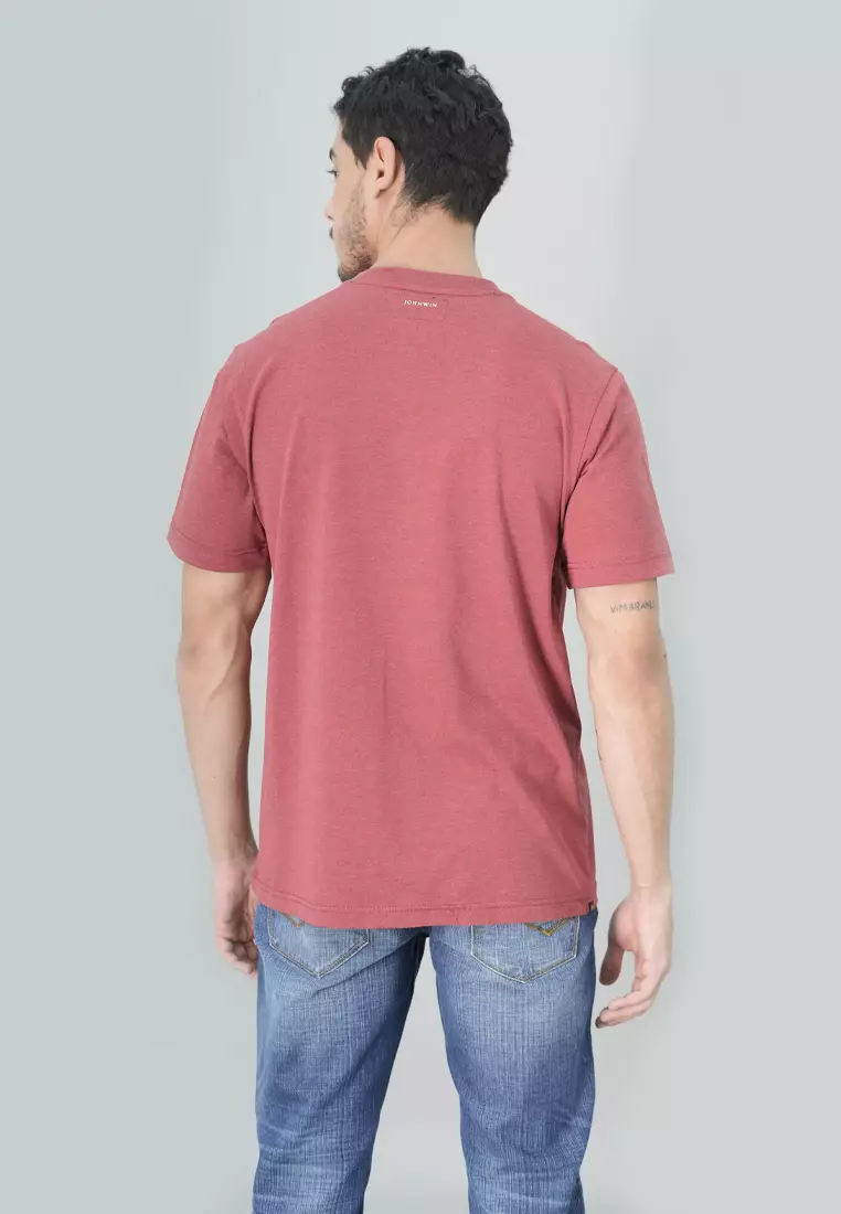 Johnwin - Kaos Essential Regular Fit Warna Merah FTS.622.S484.03.C-S/S