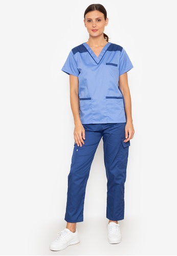INTAL GARMENTS Scrubs Suit Doctor Nurse Uniform 09 CARGO Pants V-Neck with  Shoulder and Side Combination | ZALORA Philippines